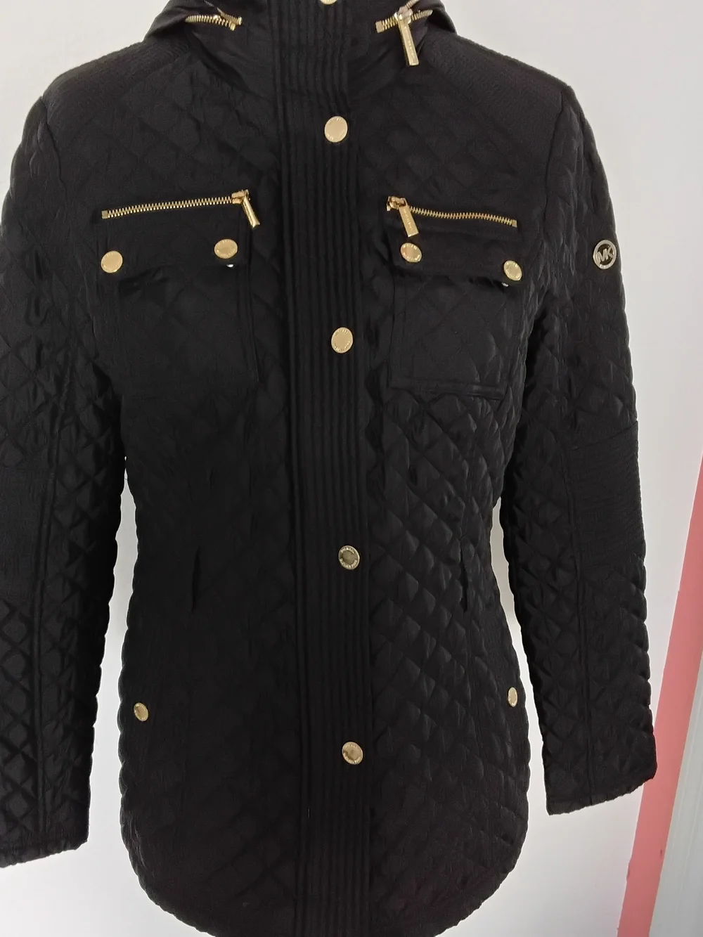 NWOT! Michael Kors Black Quilted Puffer Jacket with Gold Hardware